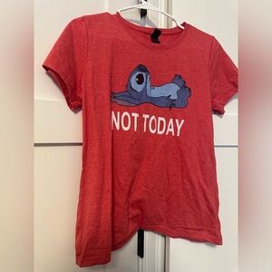 Disney Red Tee with Blue Character and 'Not Today' Print